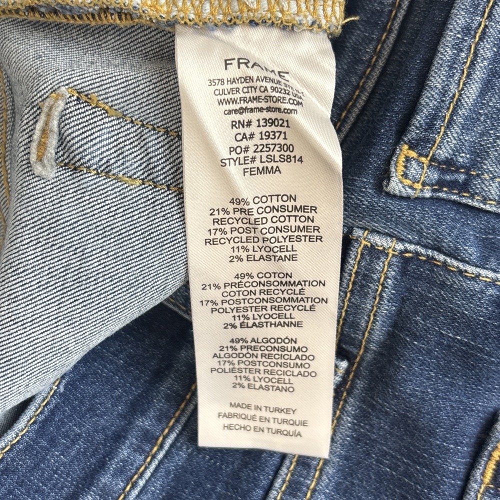 FRAME Le Sleek Straight Leg Jeans Size 29 High Rise - Picture 8 of 10